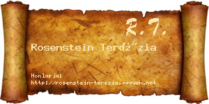 Rosenstein Terézia névjegykártya