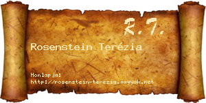Rosenstein Terézia névjegykártya